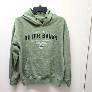 OUTERBANKS Olive Green Hoodie for Men - Size M